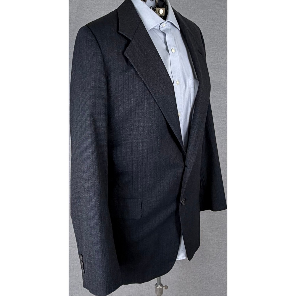 Christian Dior Monsieur Mens Navy Pinstripe Wool Blazer Suit Jacket 43L Vintage